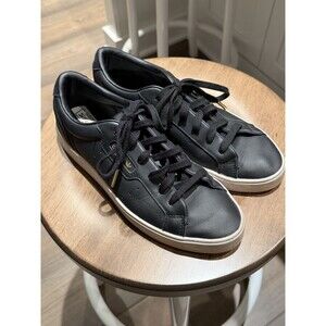 Adidas Sleek Women’s Black Shoes Gold Accents Casual Fashion Sneakers Size 8.5